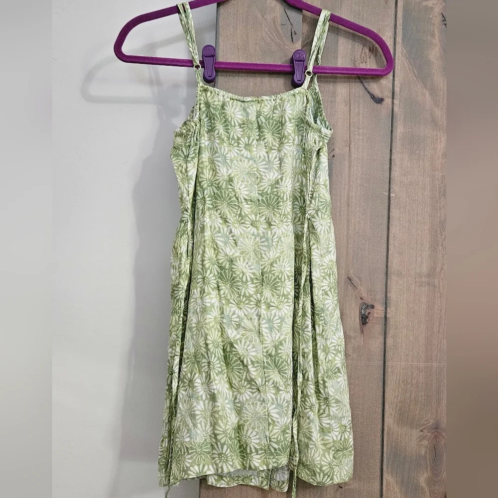 AMERICAN EAGLE Floral Button-Front V-Neck Mini Dress. Green. XS. NWT - Picture 8 of 13